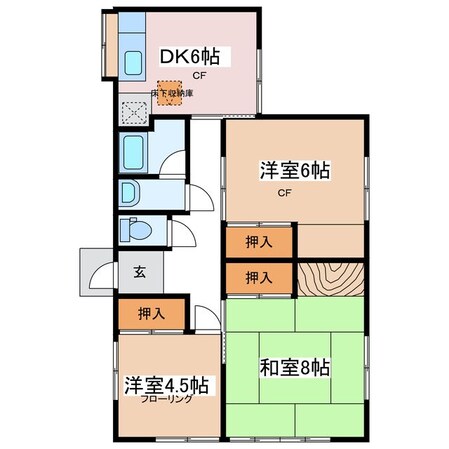 北松本駅 徒歩39分 1階の物件間取画像